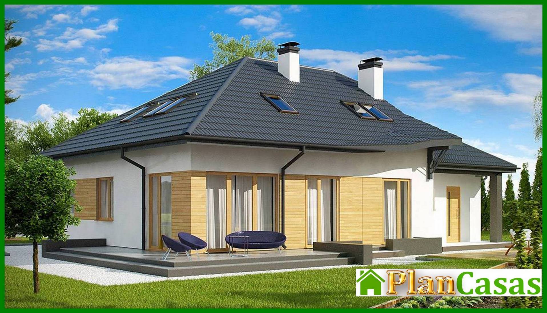 Galería de visualizaciones - Proyecto de casa con ático y garaje