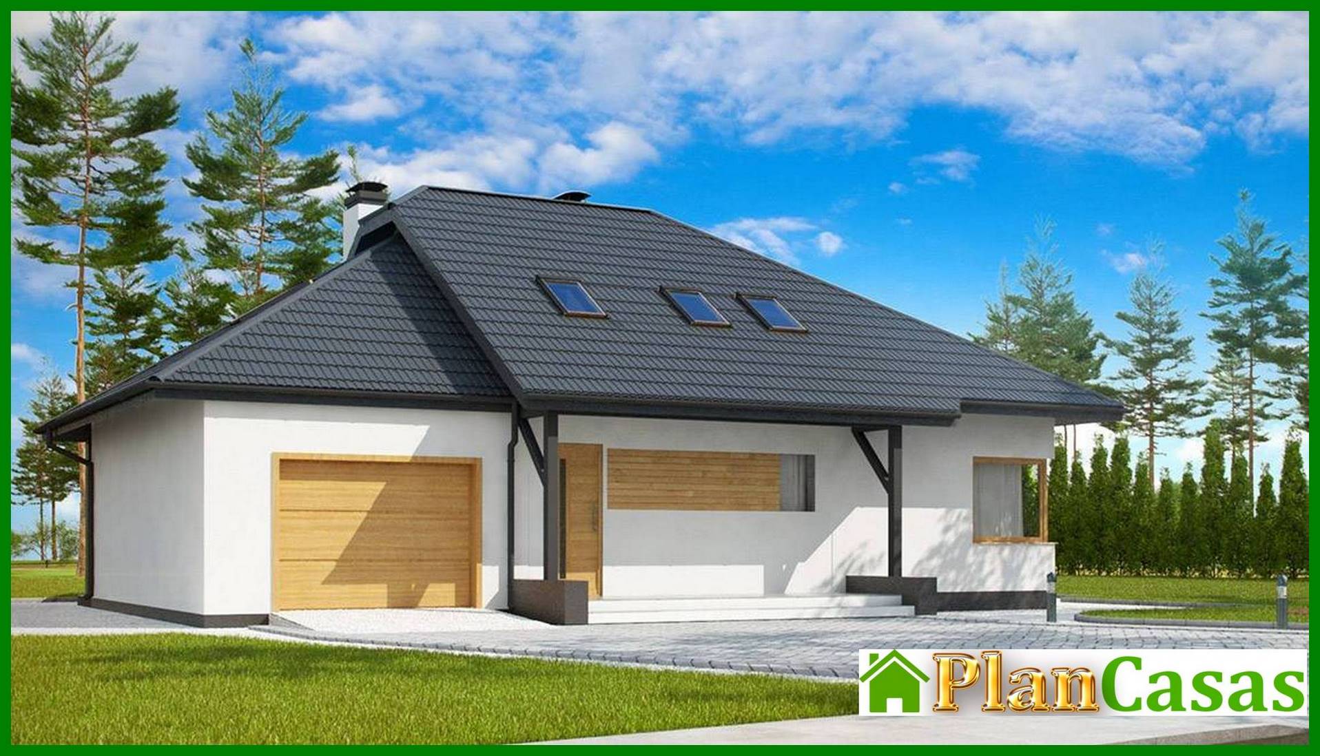 Galería de visualizaciones - Proyecto de casa con ático y garaje