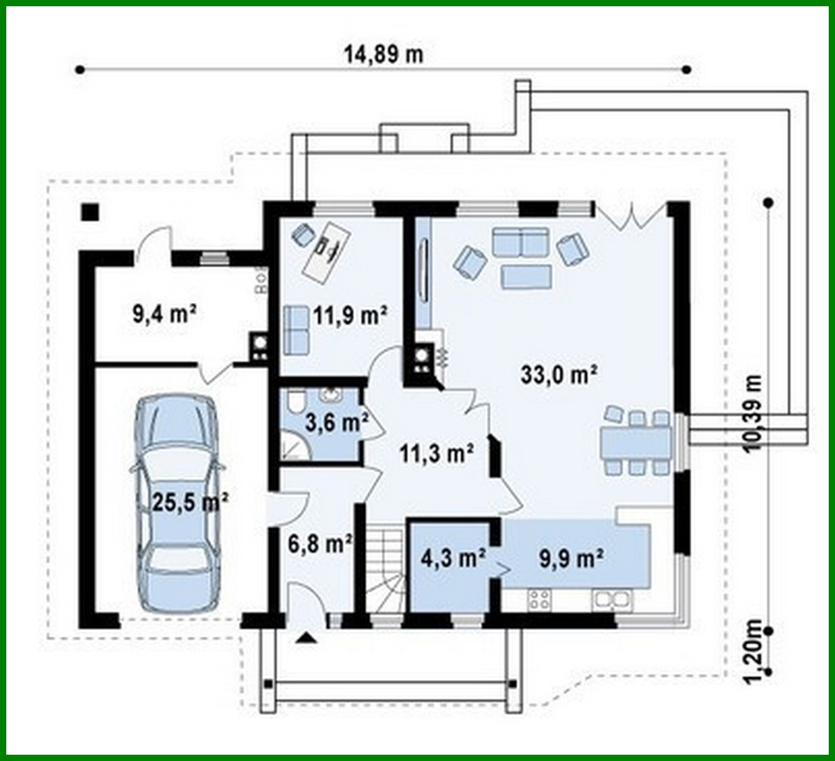 Galería de visualizaciones - Proyecto de casa con ático y garaje