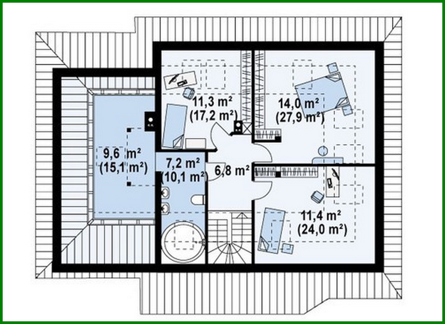 Galería de visualizaciones - Proyecto de casa con ático y garaje