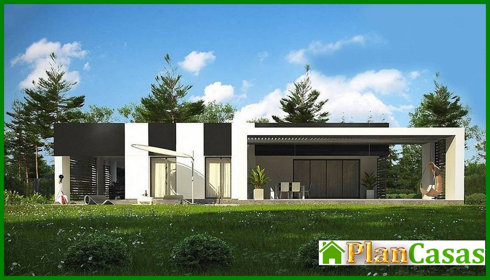 Visualization gallery - One-story project for a narrow site