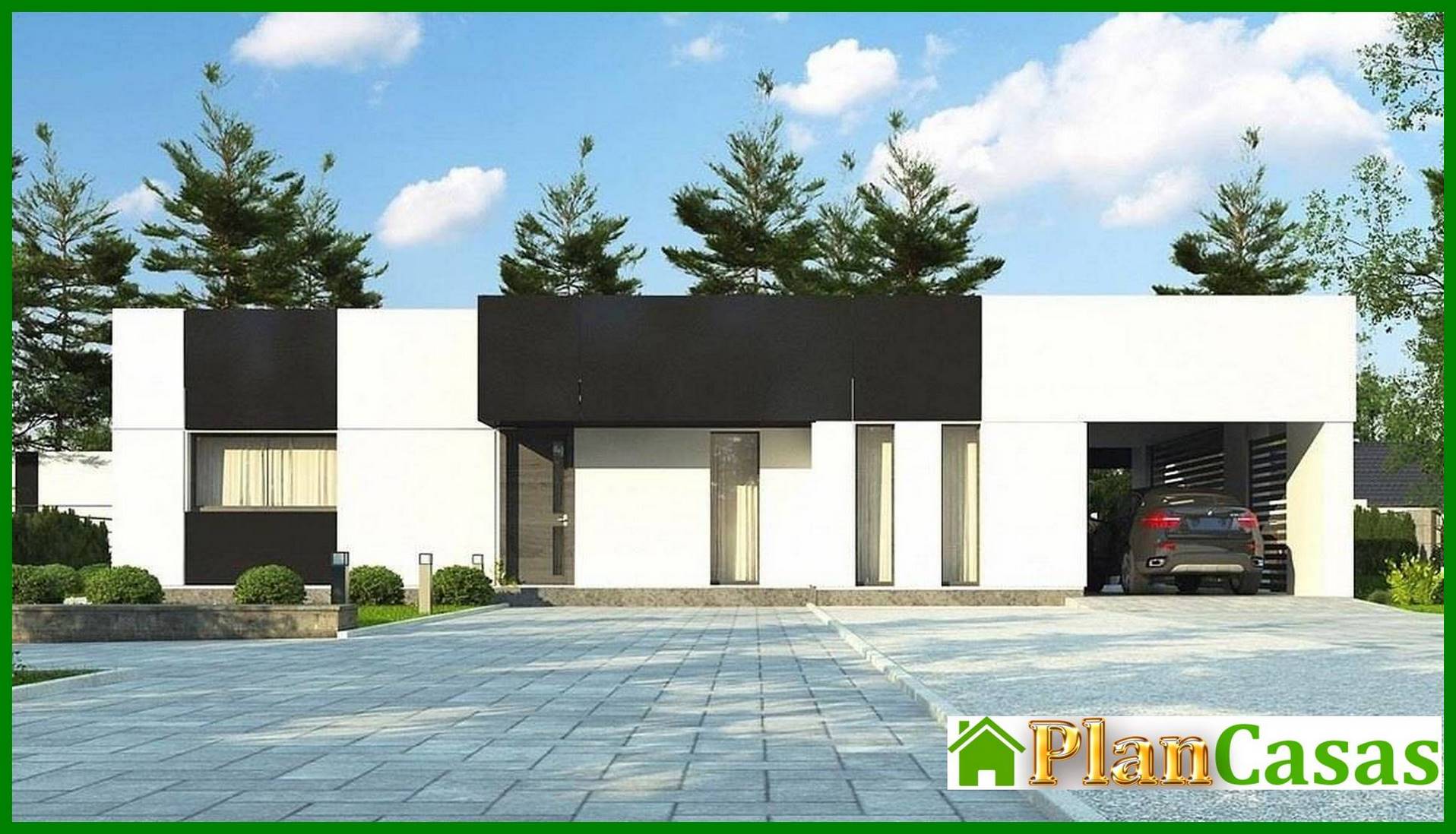 Visualization gallery - One-story project for a narrow site