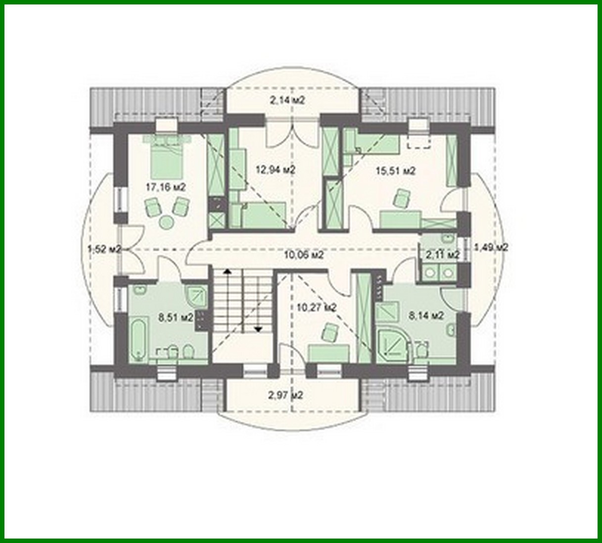 Galería de visualizaciones - Proyecto arquitectónico de una hermosa casa de campo con miradores semicirculares