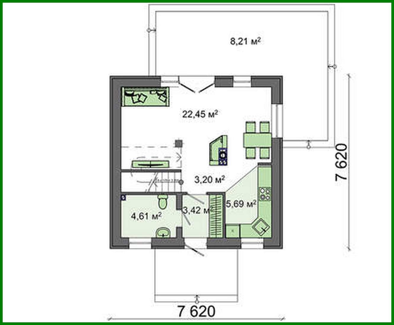 Galería de visualizaciones - Proyecto de una pequeña casa de campo con ático
