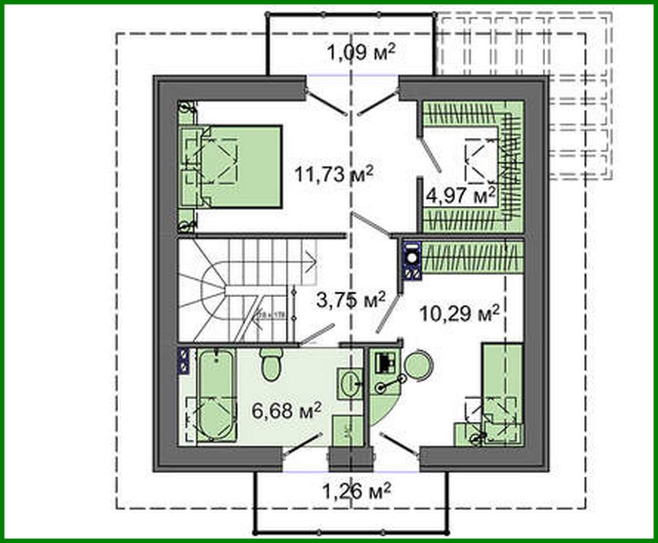 Galería de visualizaciones - Proyecto de una pequeña casa de campo con ático