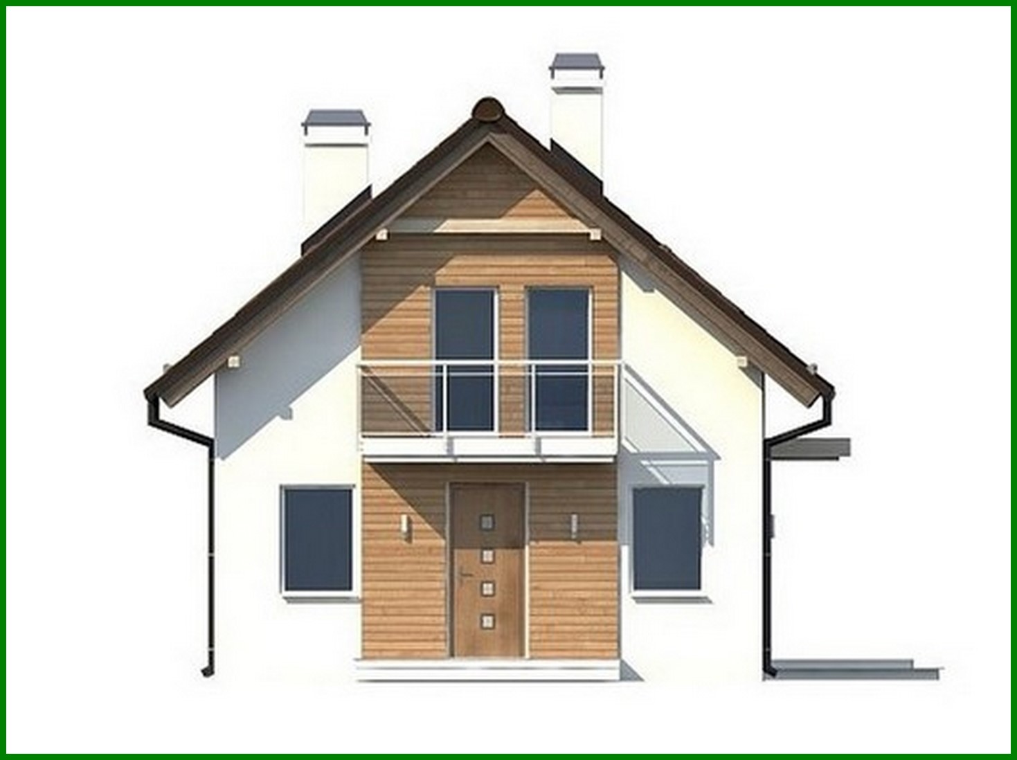 Galería de visualizaciones - Proyecto de una pequeña casa de campo con ático