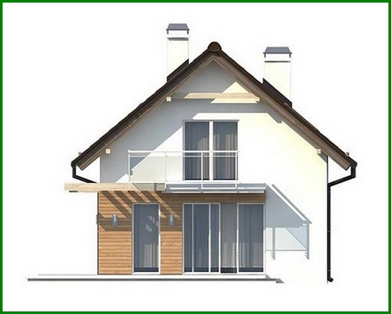 Galería de visualizaciones - Proyecto de una pequeña casa de campo con ático