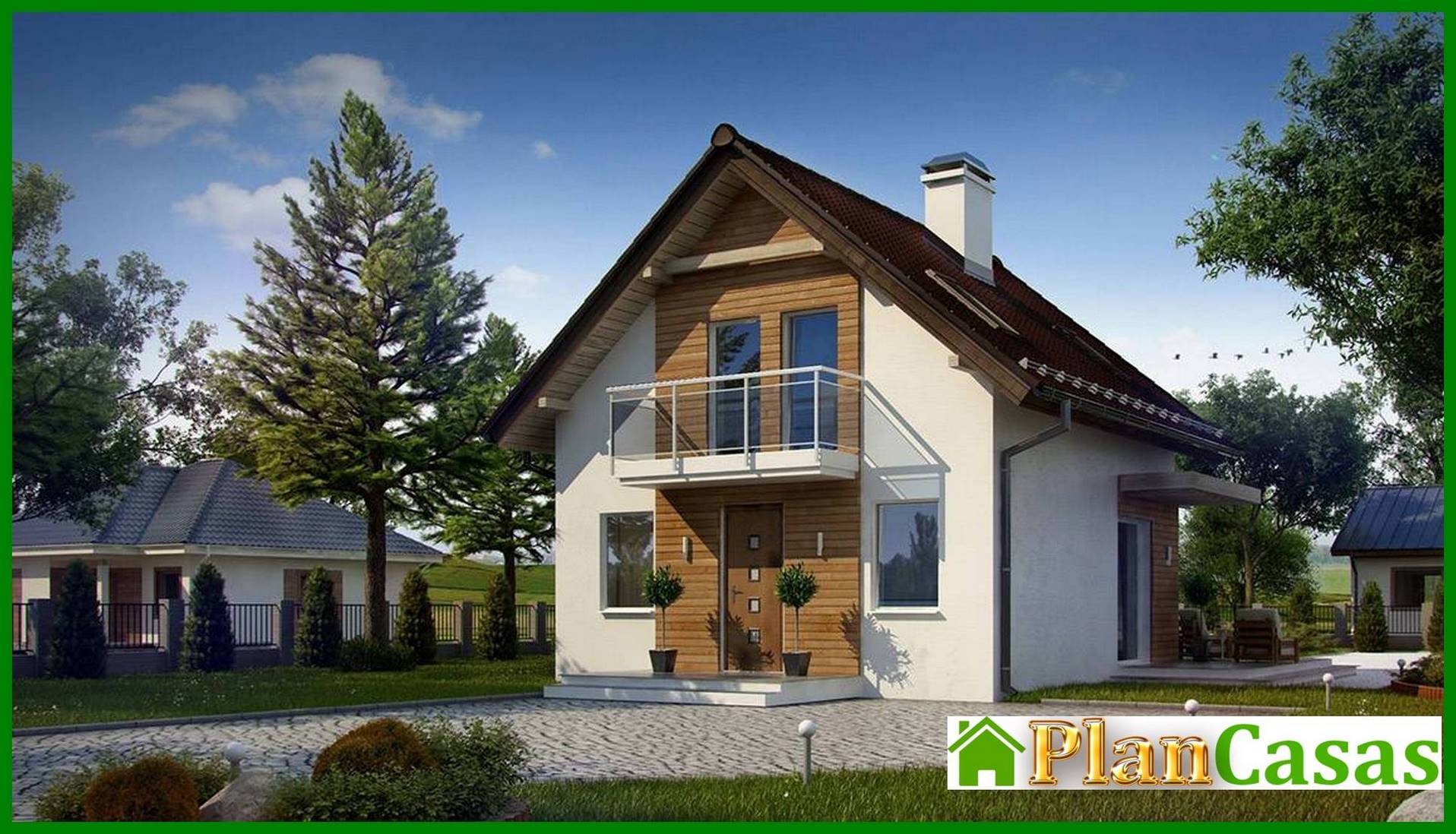 Galería de visualizaciones - Proyecto de una pequeña casa de campo con ático