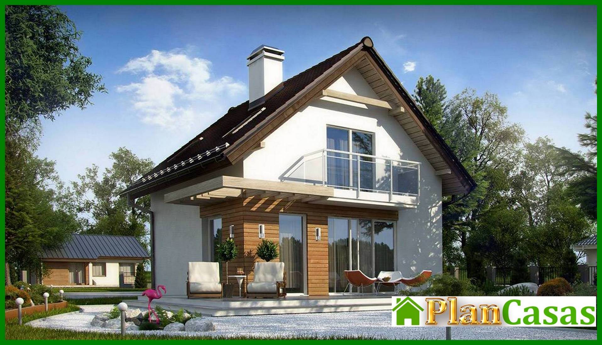 Galería de visualizaciones - Proyecto de una pequeña casa de campo con ático