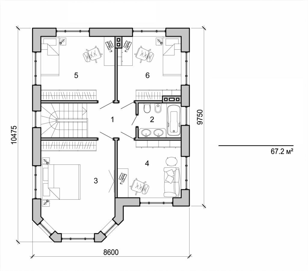Galería de visualizaciones - Casa de dos plantas