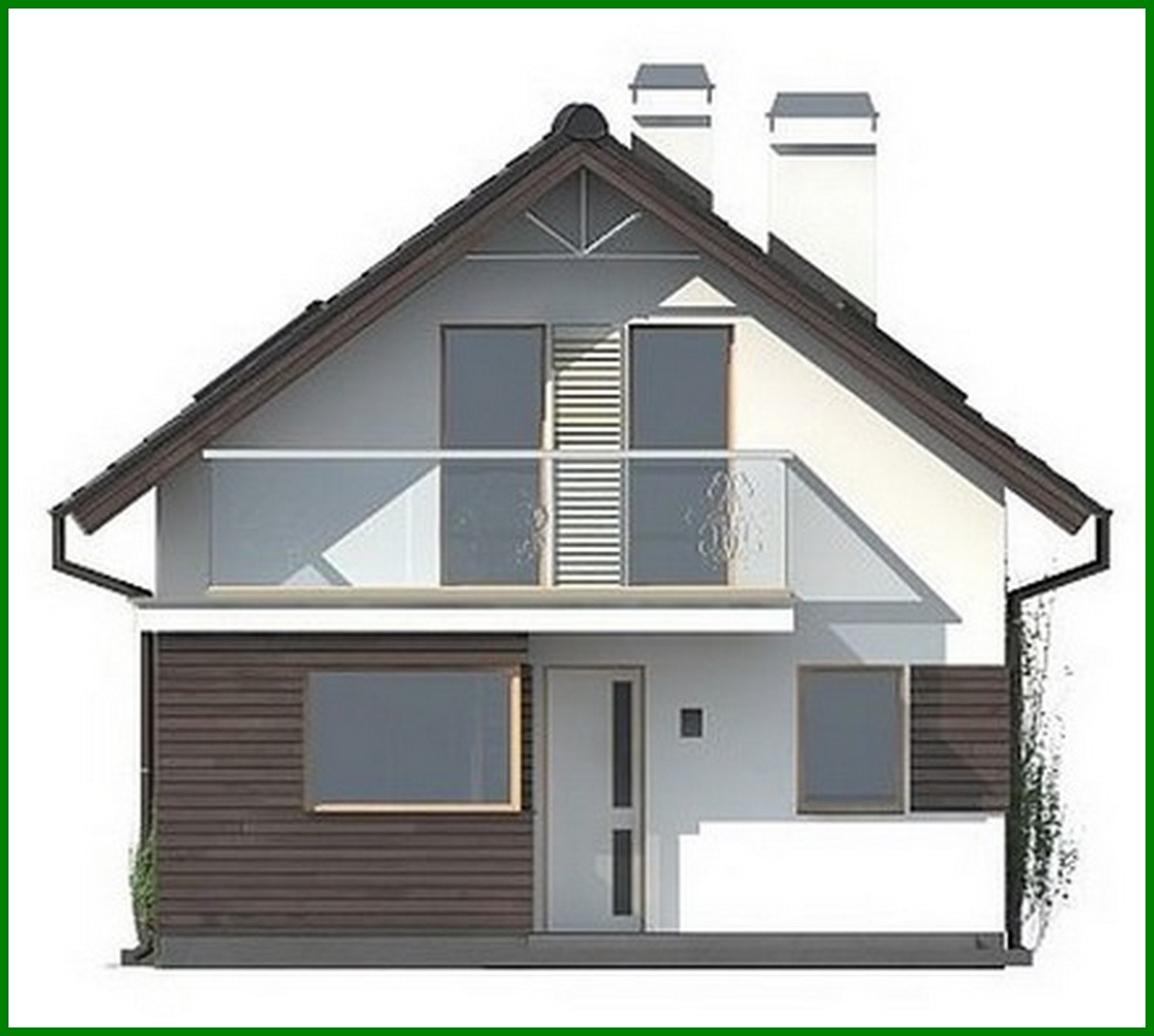 Galería de visualizaciones - Proyecto de casa con ático para un terreno estrecho