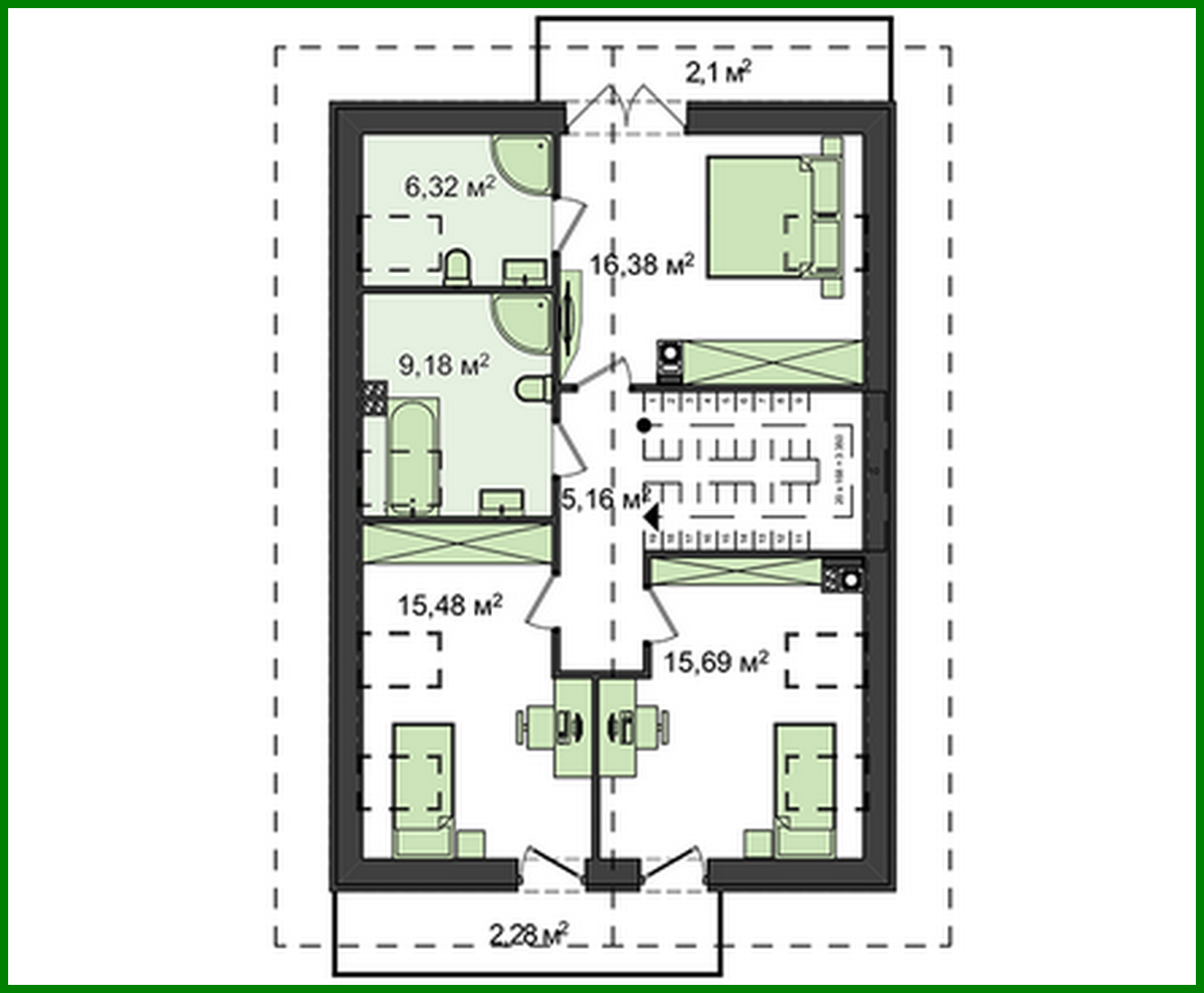 Galería de visualizaciones - Proyecto de casa con ático para un terreno estrecho