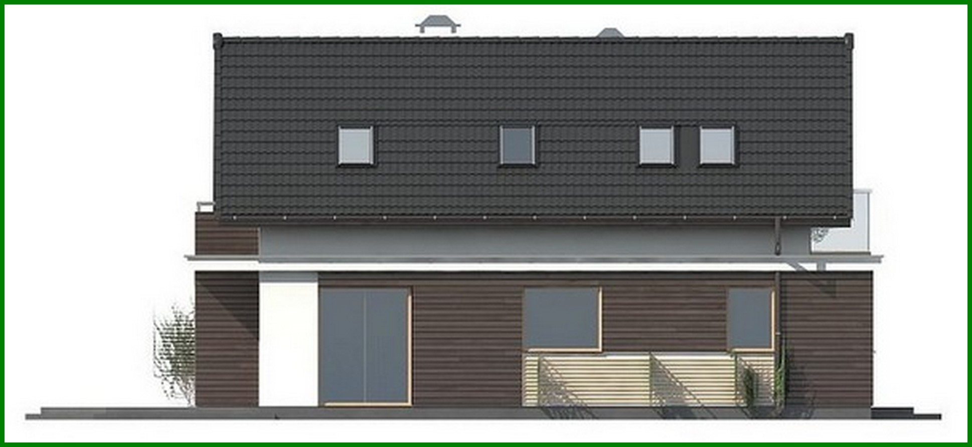 Galería de visualizaciones - Proyecto de casa con ático para un terreno estrecho