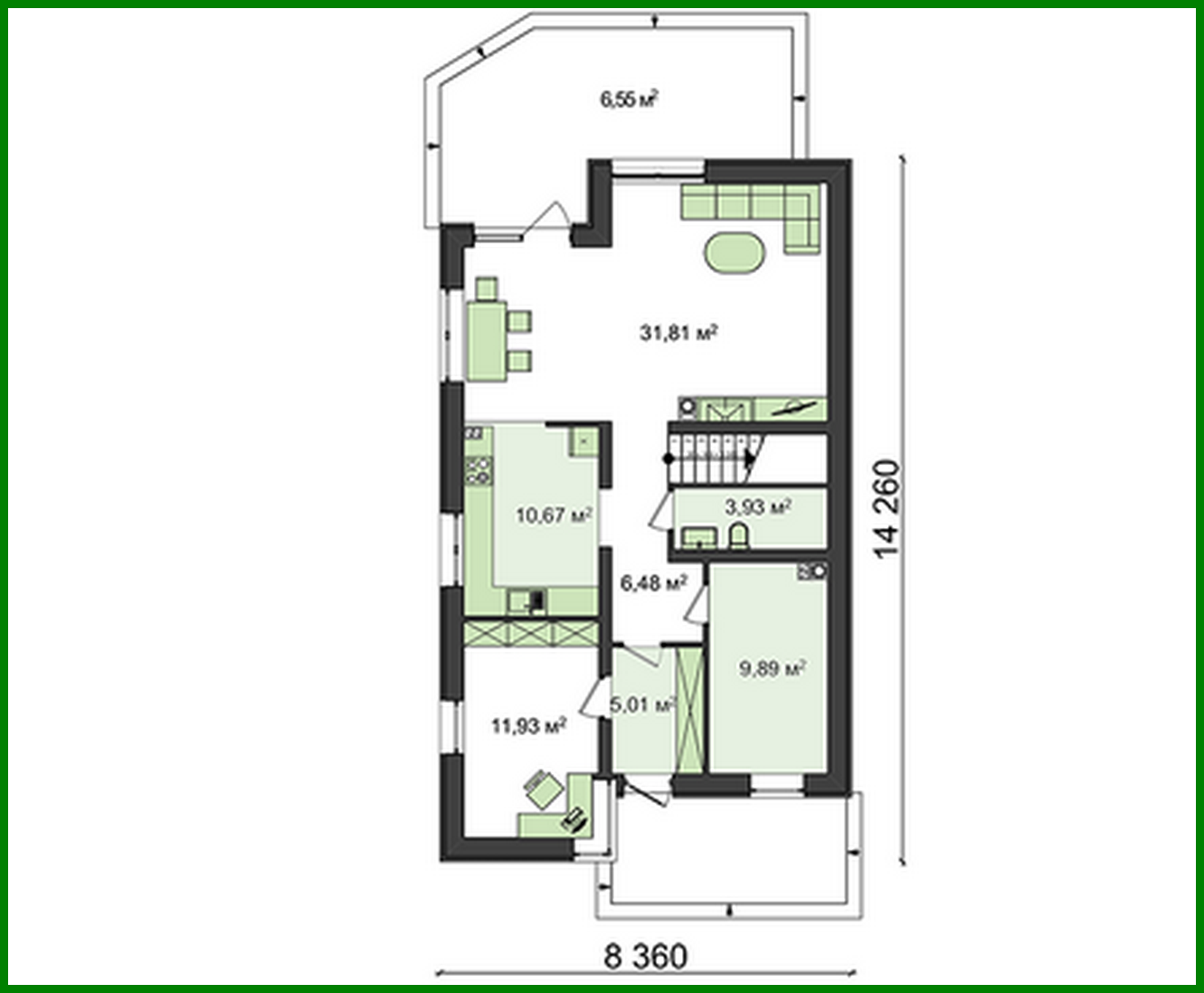 Galería de visualizaciones - Proyecto de casa con ático para un terreno estrecho
