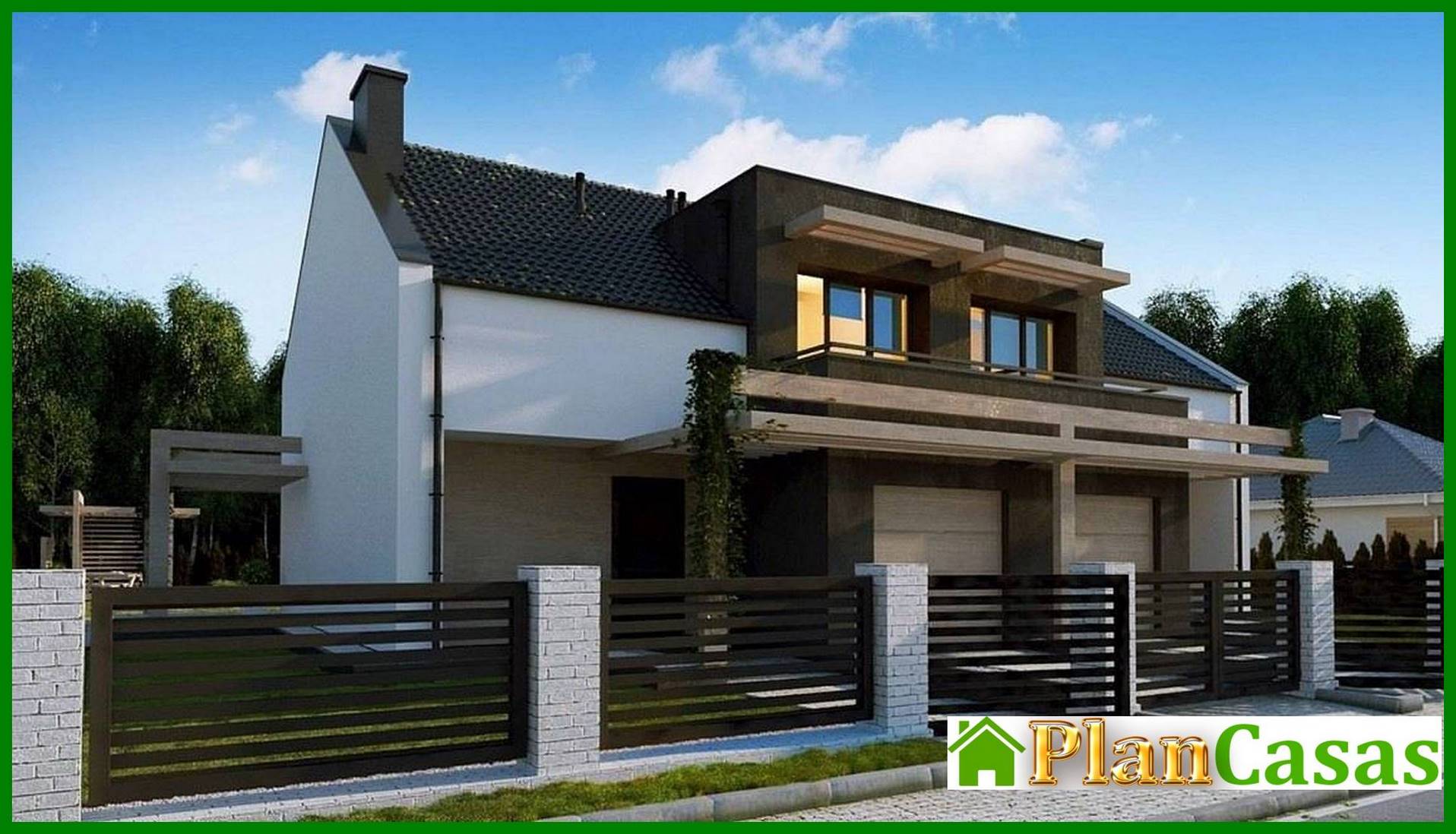 Galería de visualizaciones - Casa de campo con elementos de cubismo en la arquitectura