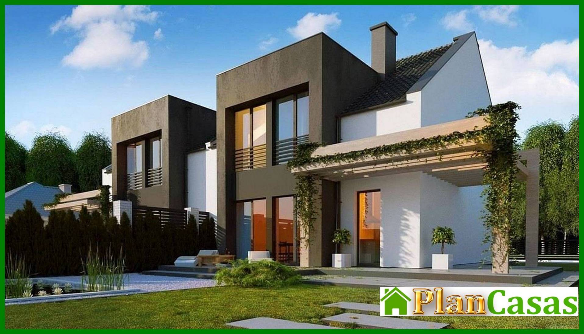 Galería de visualizaciones - Casa de campo con elementos de cubismo en la arquitectura