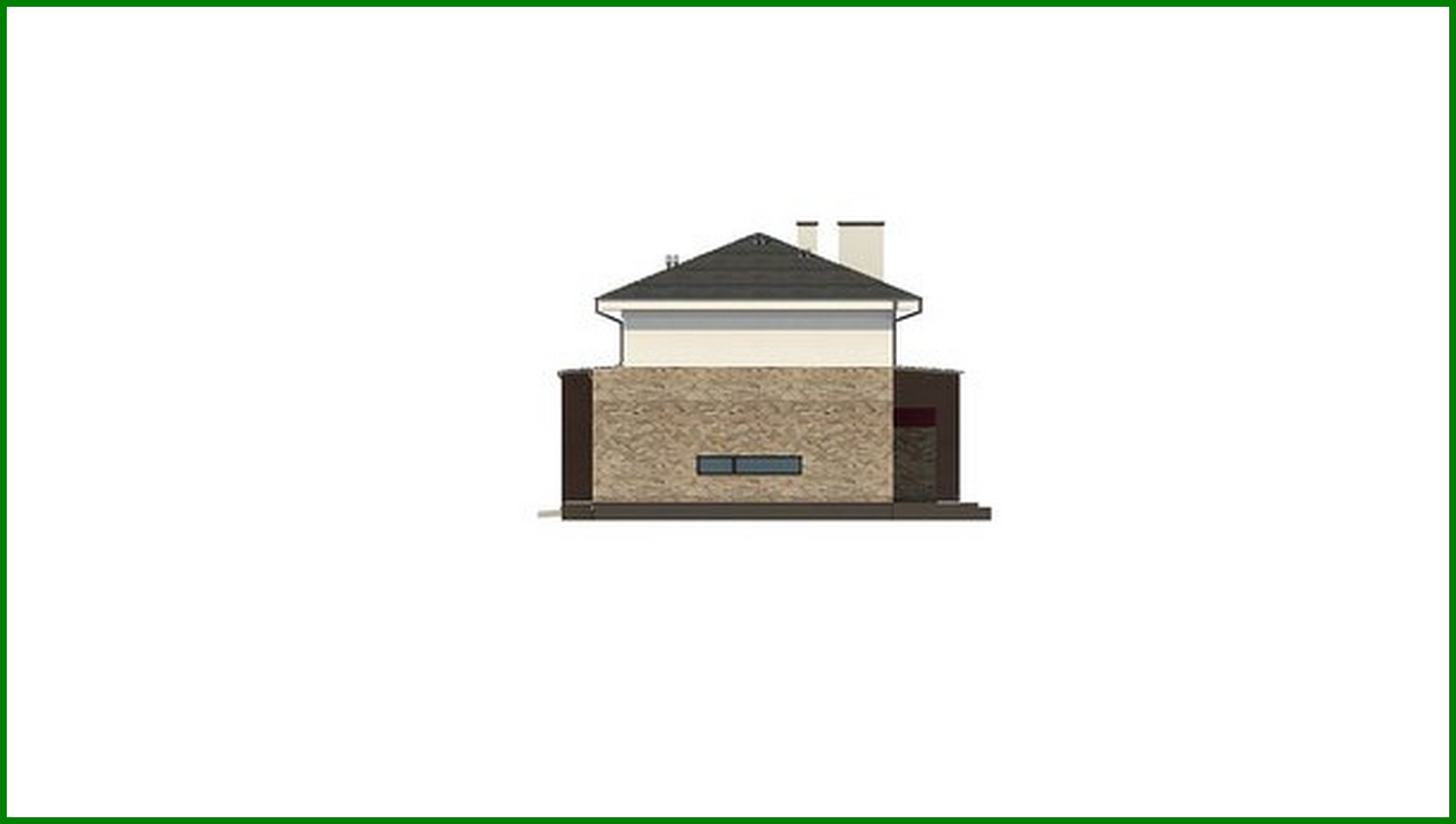 Visualization gallery - Modern project of a two-story house with a garage for two cars and a sauna