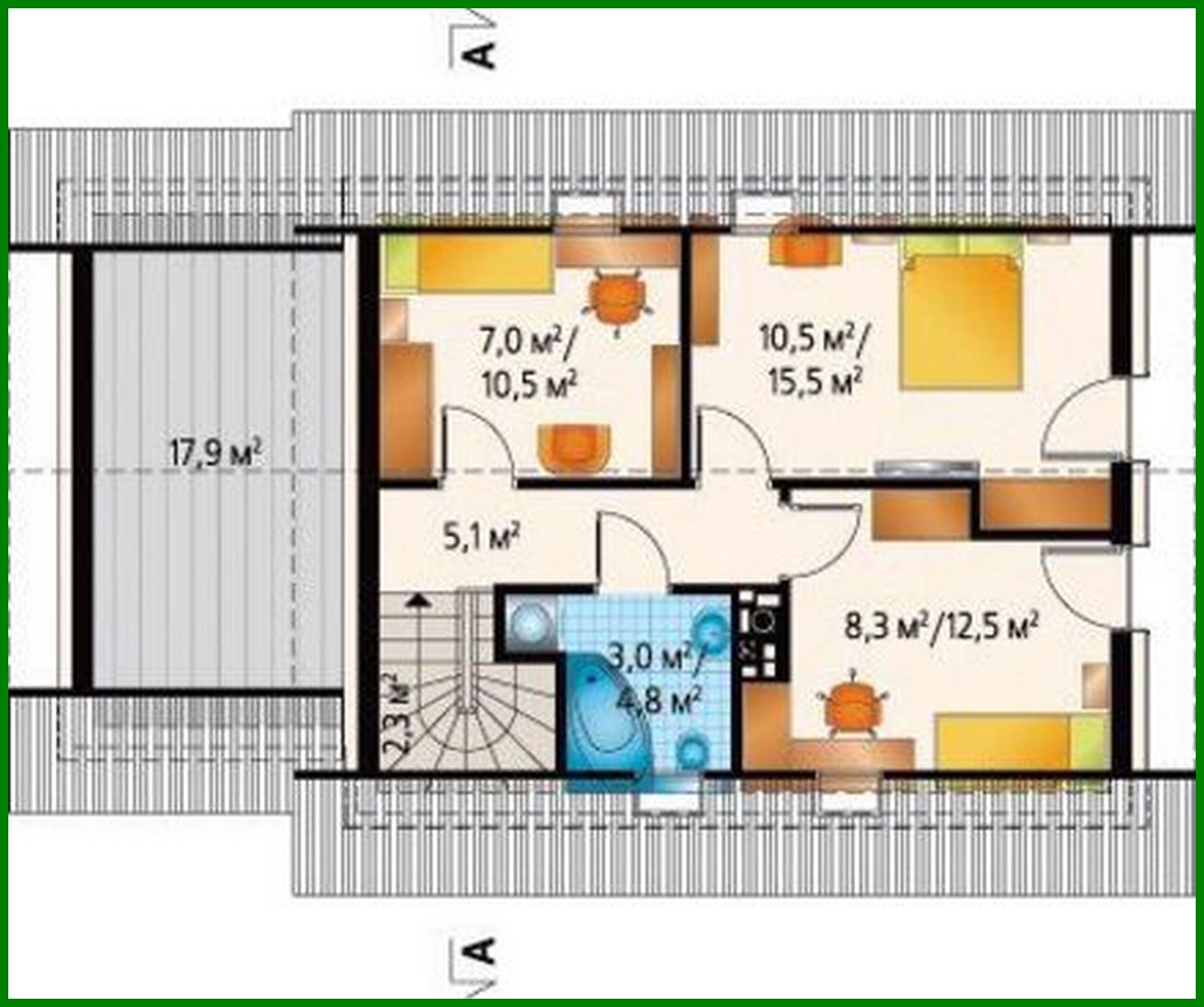 Galería de visualizaciones - Casa con ático, tres dormitorios y garaje