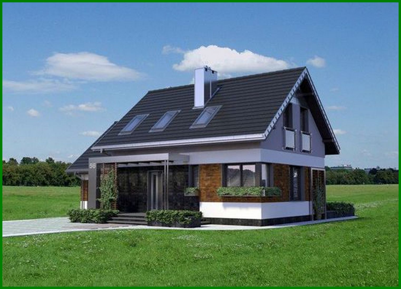 Galería de visualizaciones - Casa con ático, tres dormitorios y garaje