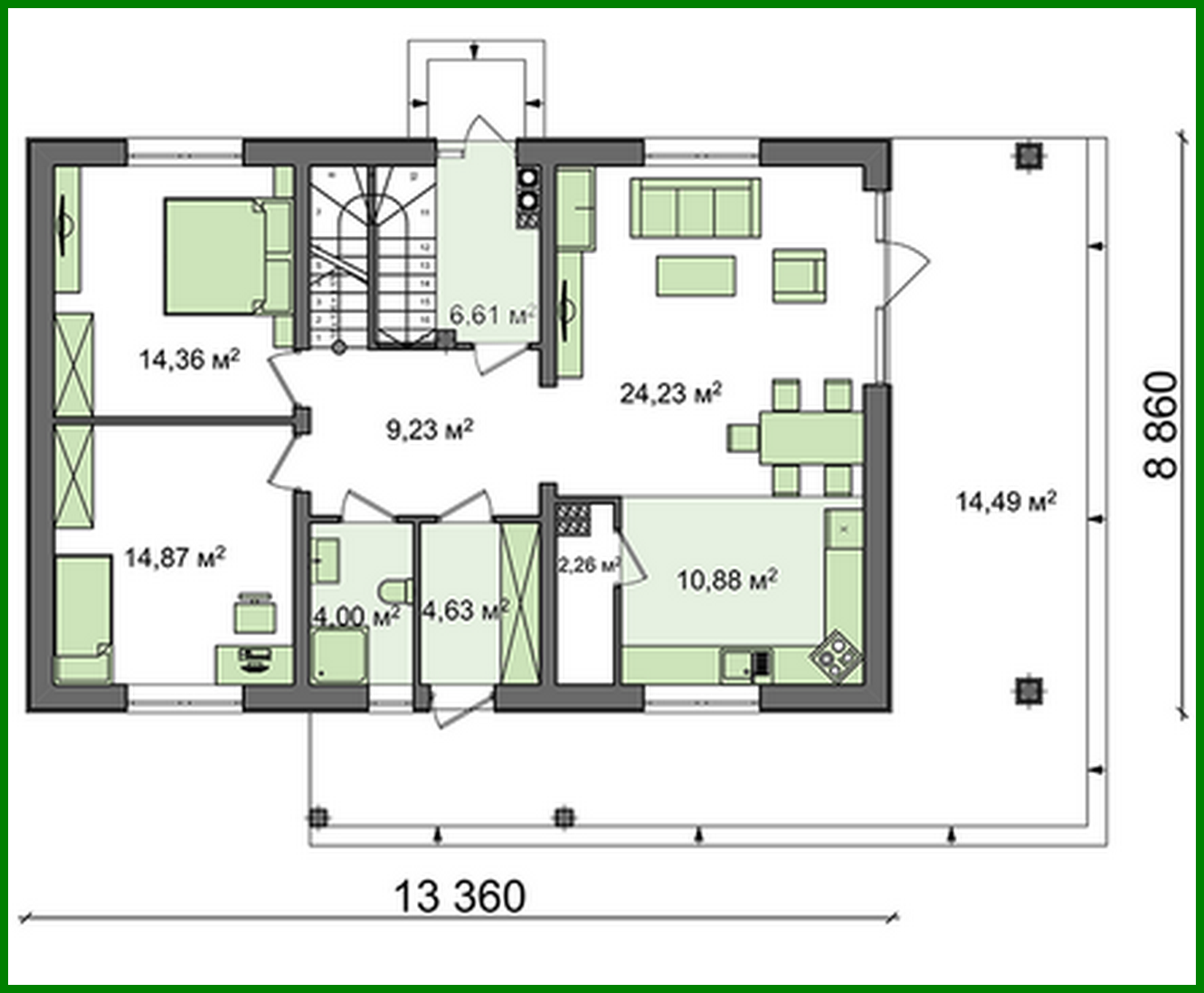 Galería de visualizaciones - Versión del proyecto con una fachada moderna