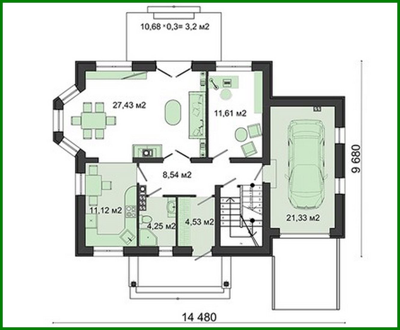 Galería de visualizaciones - Proyecto de una hermosa casa de campo de 200 m²