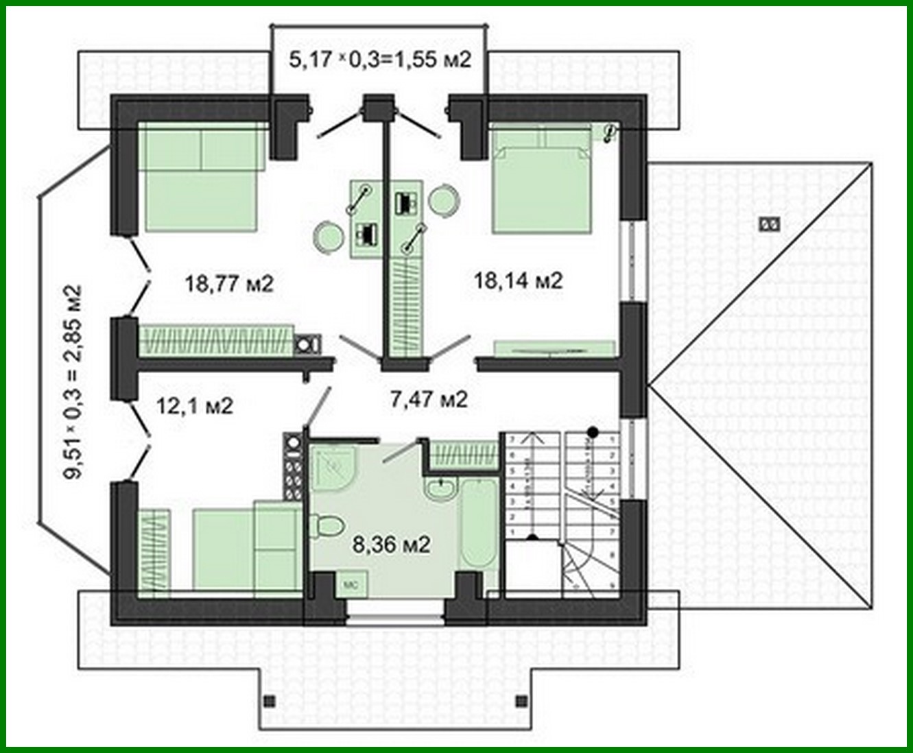 Galería de visualizaciones - Proyecto de una hermosa casa de campo de 200 m²