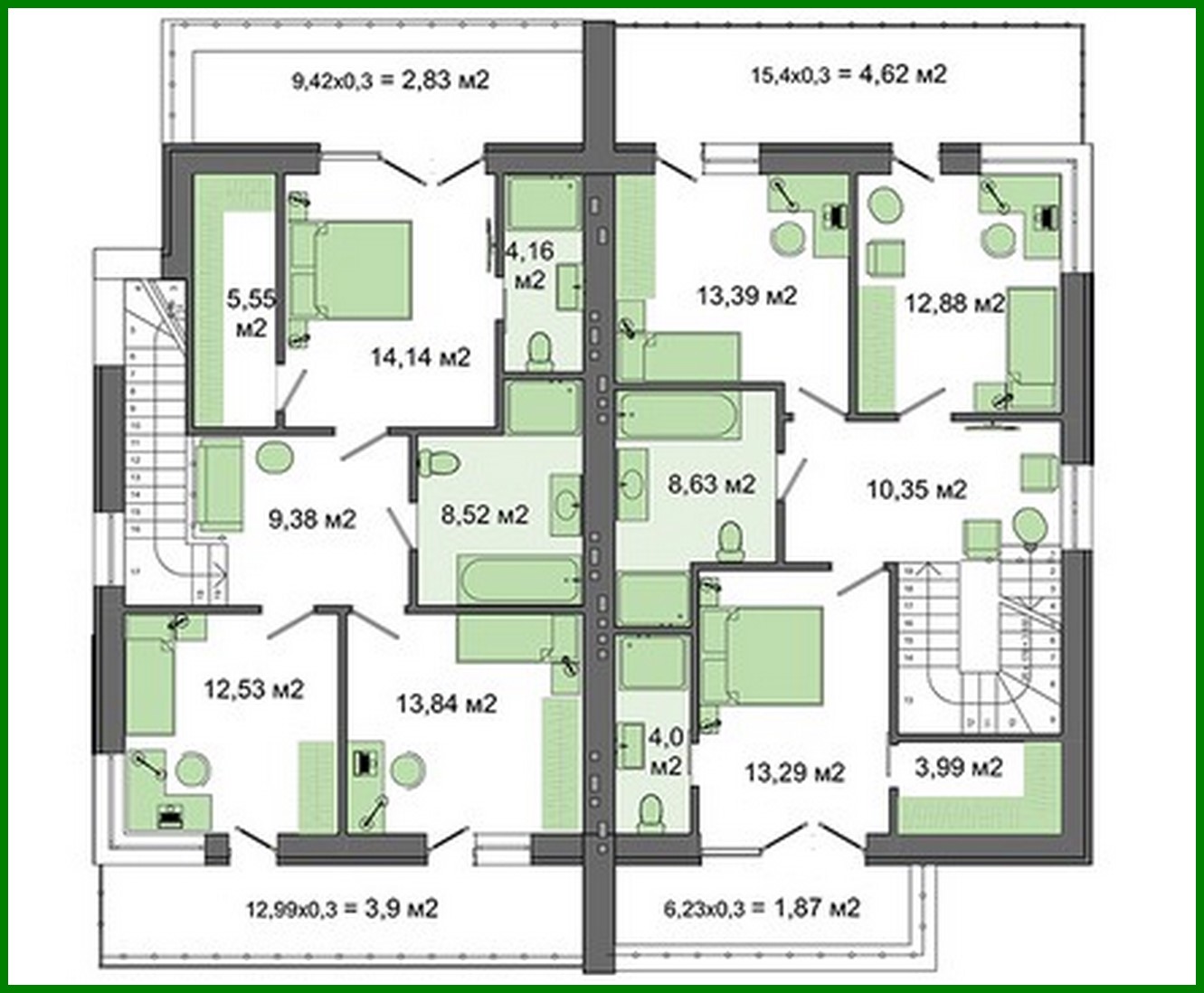 Galería de visualizaciones - Proyecto de un edificio residencial de dos plantas para dos familias