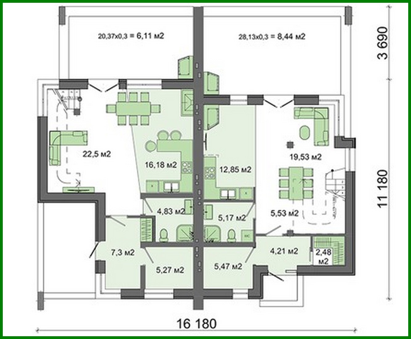 Galería de visualizaciones - Proyecto de un edificio residencial de dos plantas para dos familias