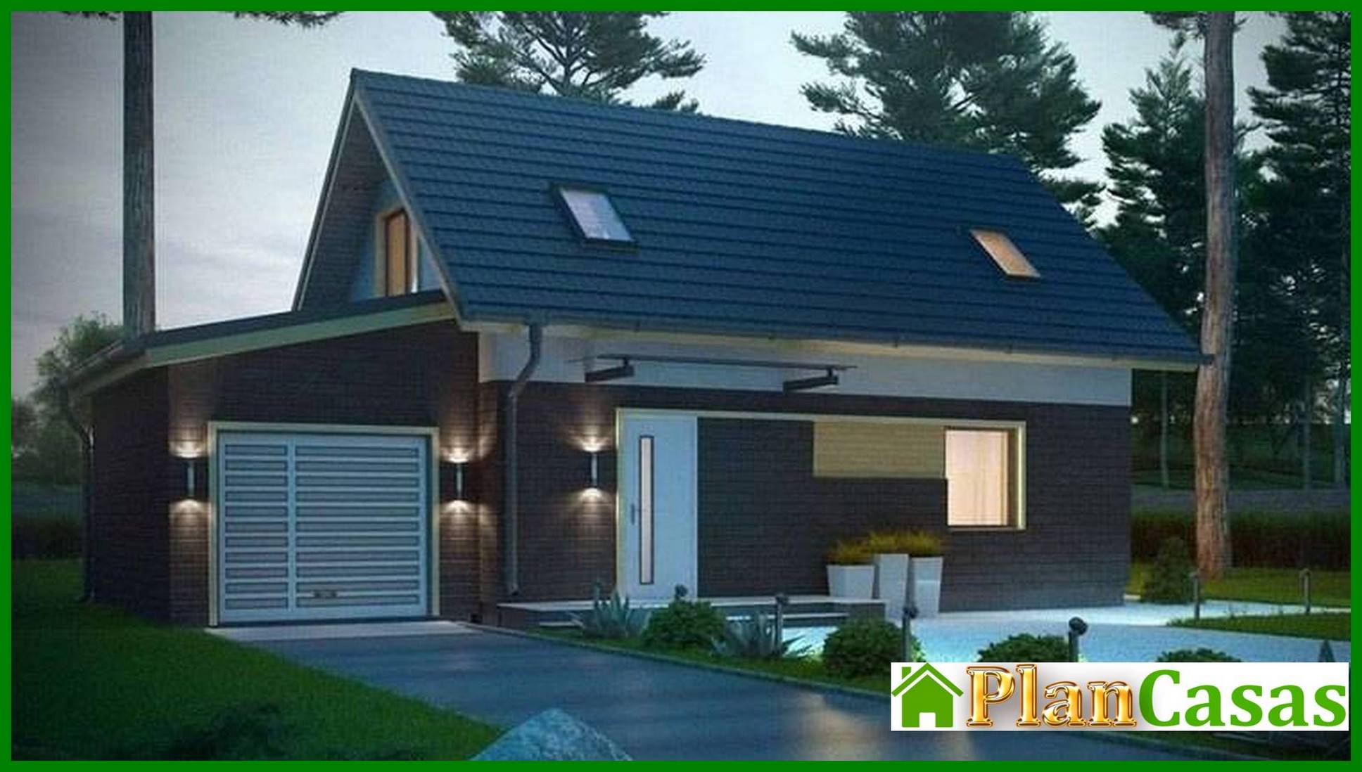 Visualization gallery - A project of a small neat cottage with a garage and an attic