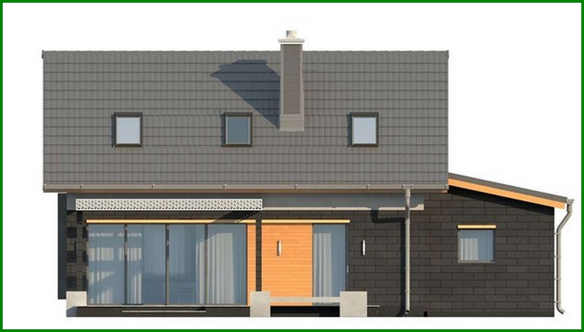 Visualization gallery - A project of a small neat cottage with a garage and an attic