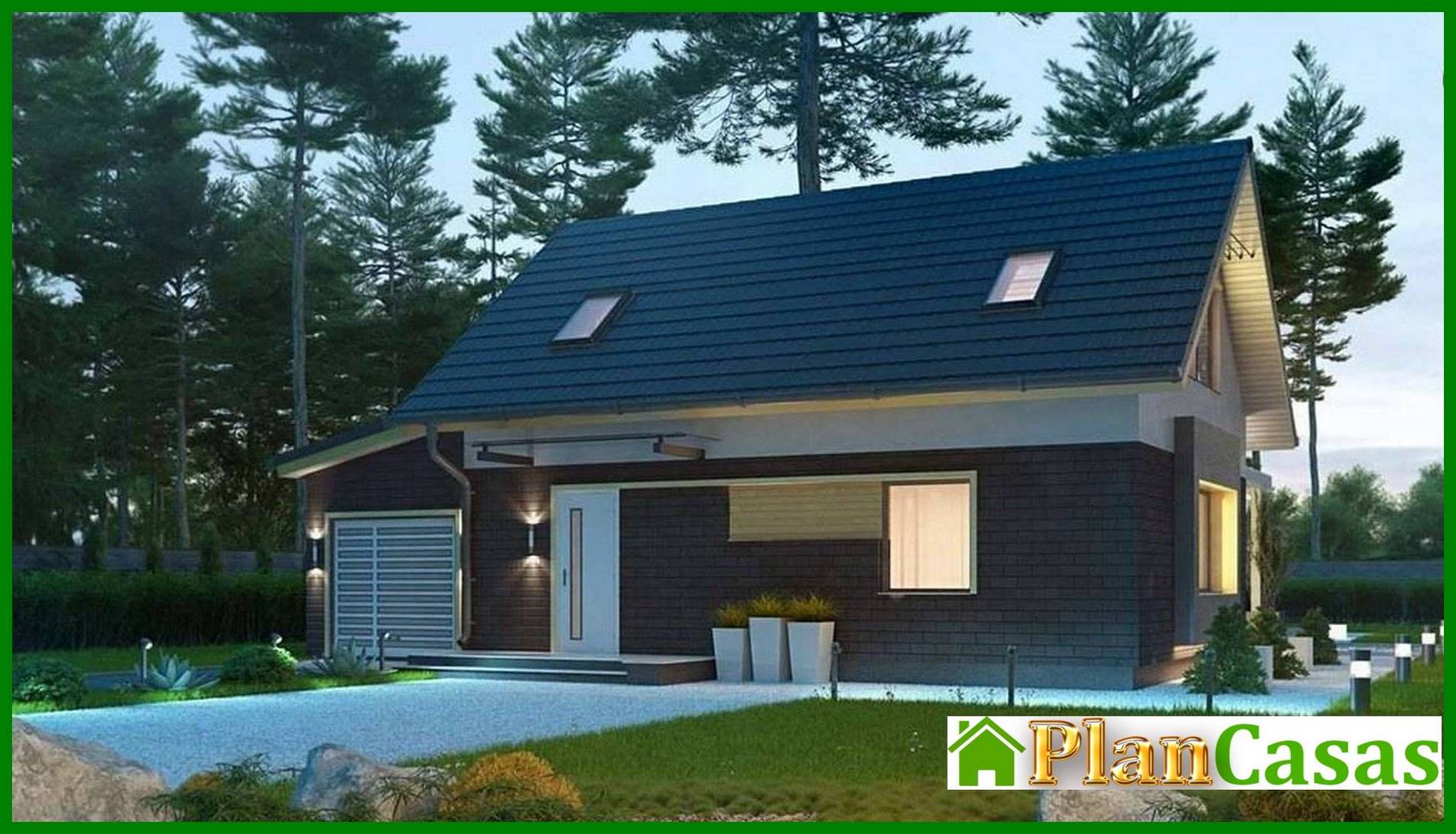 Visualization gallery - A project of a small neat cottage with a garage and an attic