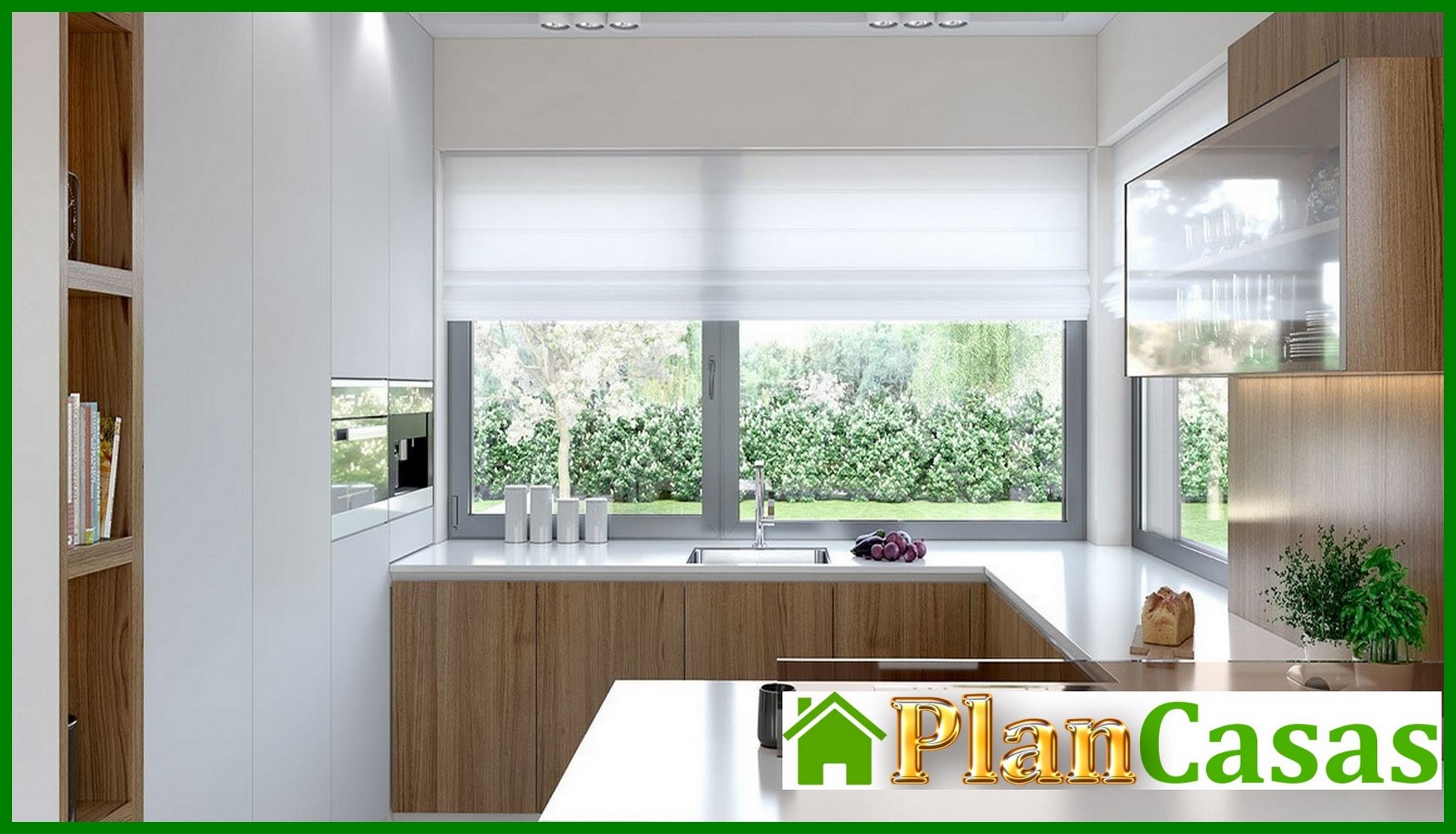 Galería de visualizaciones - Mansión moderna de una planta con garaje para dos coches