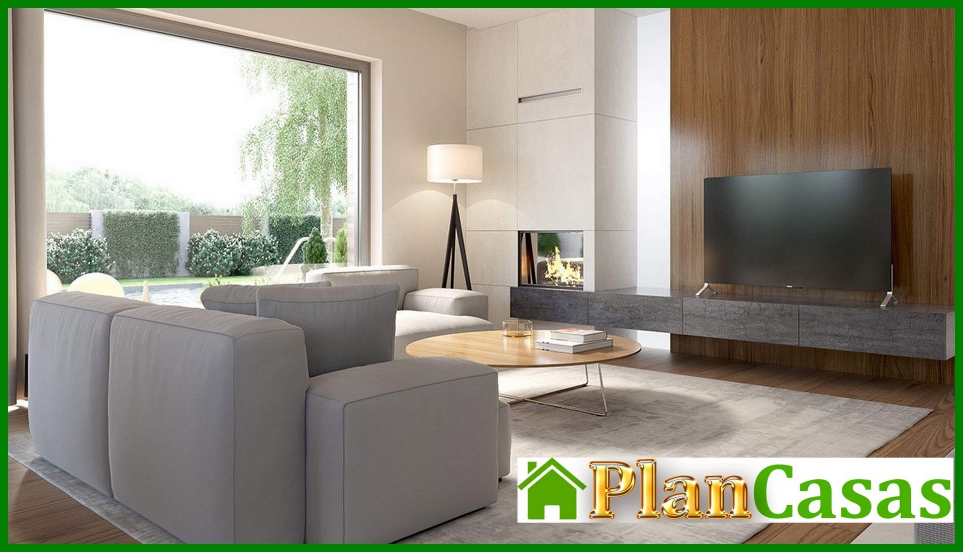 Galería de visualizaciones - Mansión moderna de una planta con garaje para dos coches