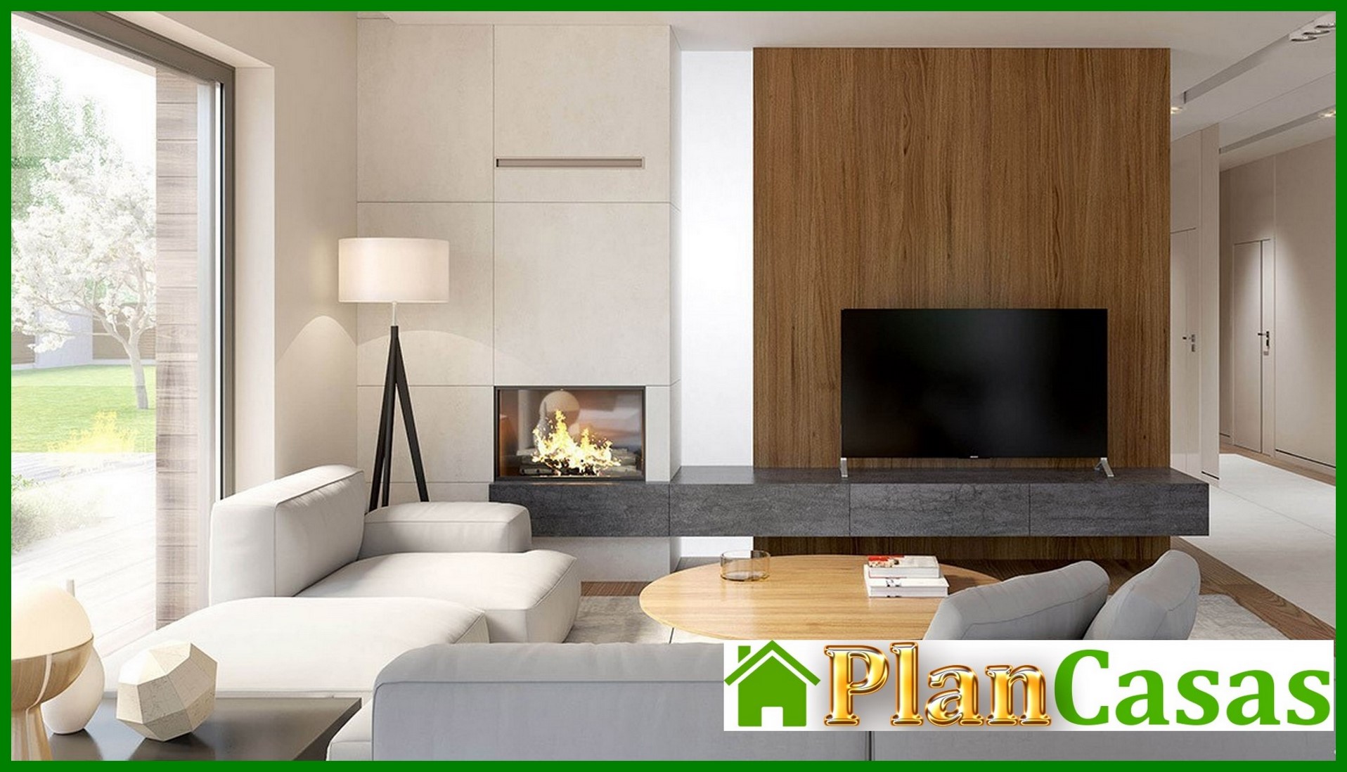 Galería de visualizaciones - Mansión moderna de una planta con garaje para dos coches