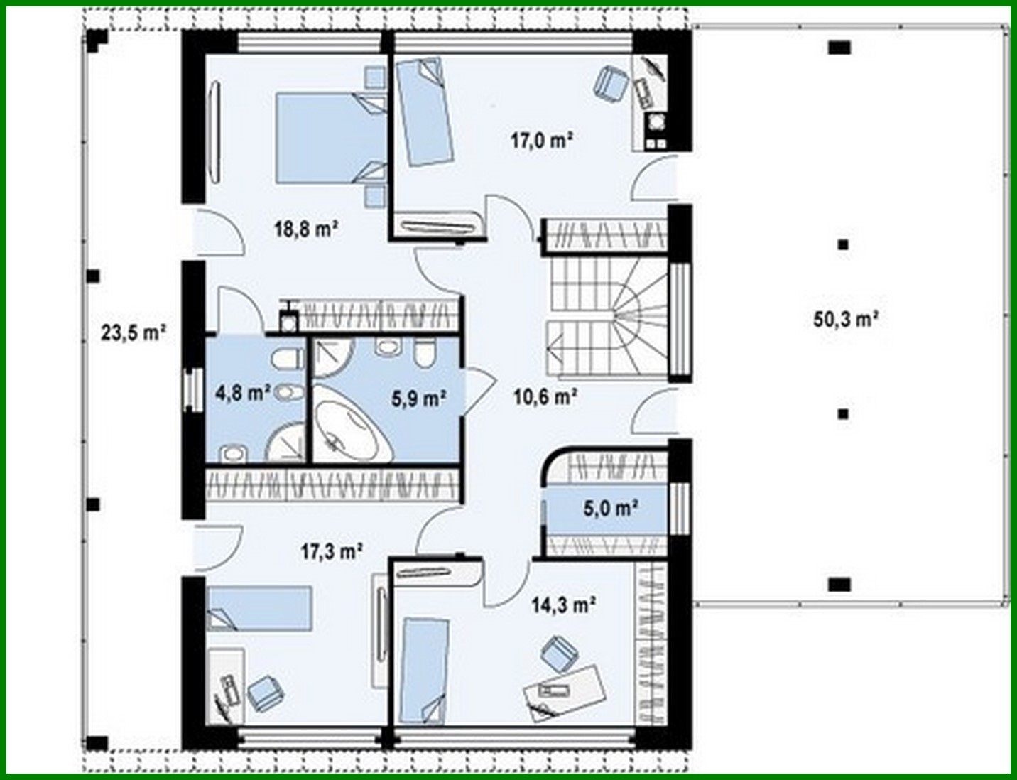 Visualization gallery - Project of a two-storey modern cottage with a terrace and a garage