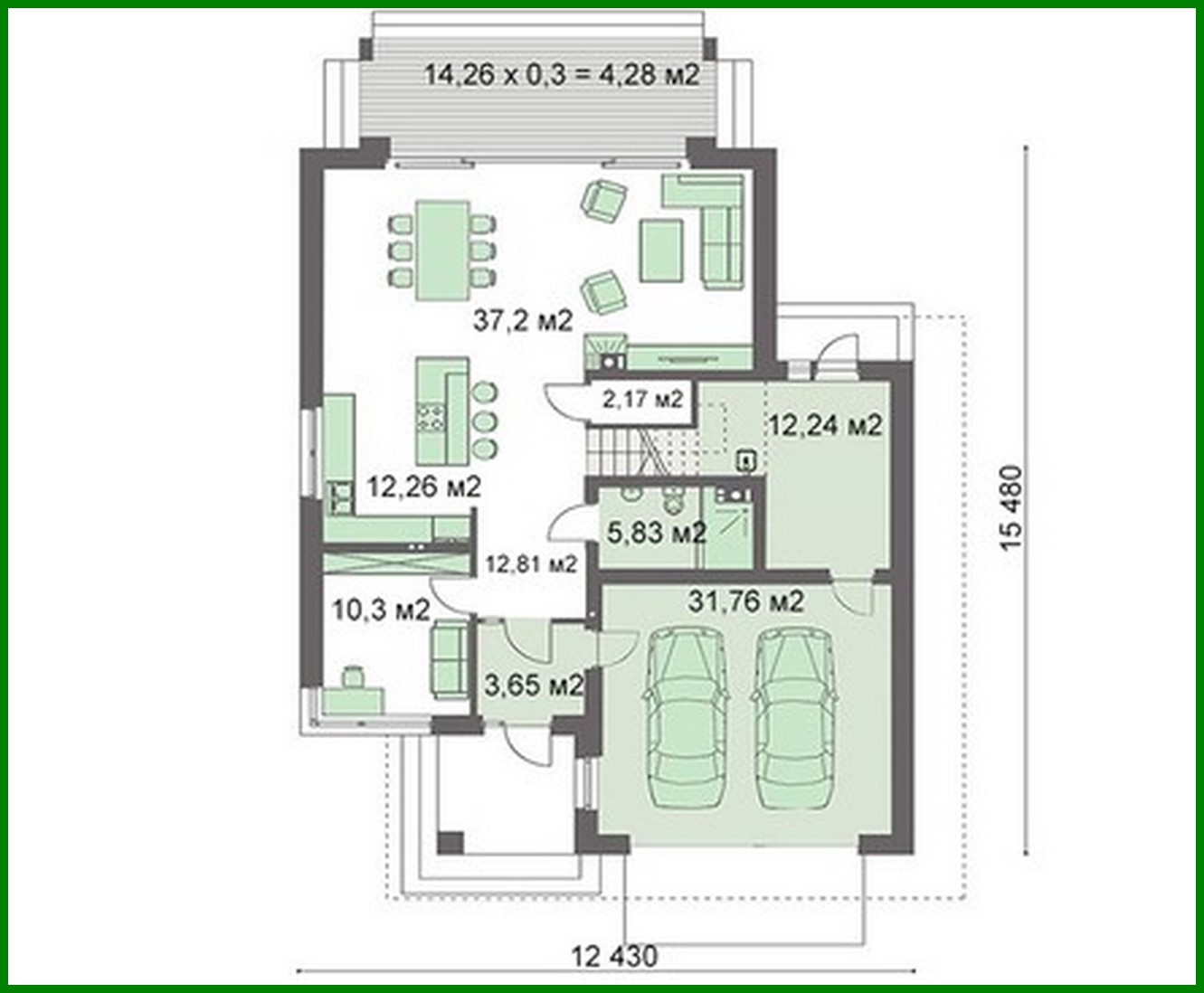 Galería de visualizaciones - Edificio residencial moderno con una superficie de 230 m²