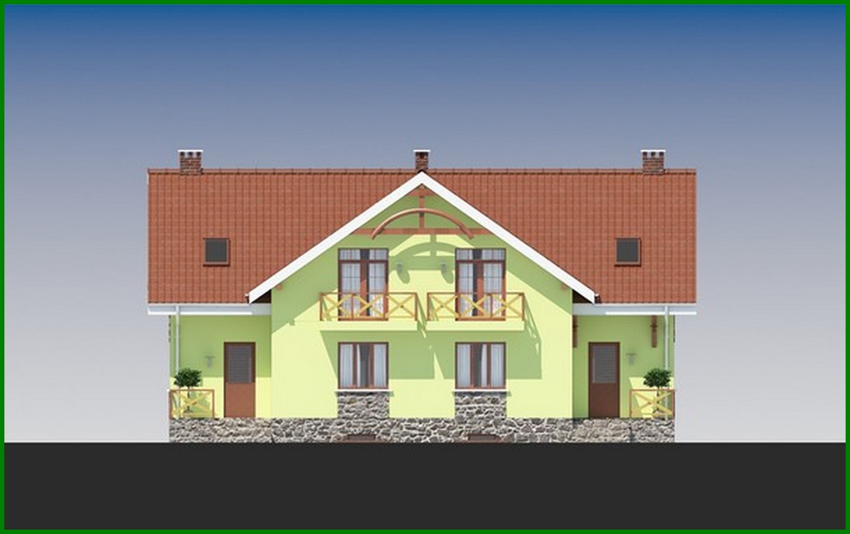 Visualization gallery - Exquisite stylish 1.5-story cottage