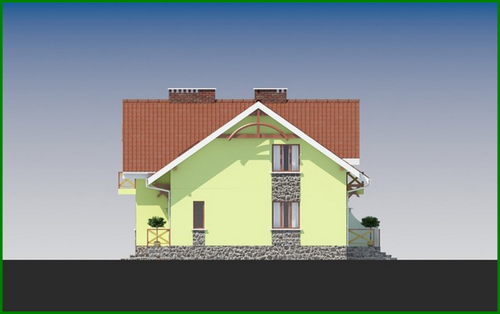 Visualization gallery - Exquisite stylish 1.5-story cottage