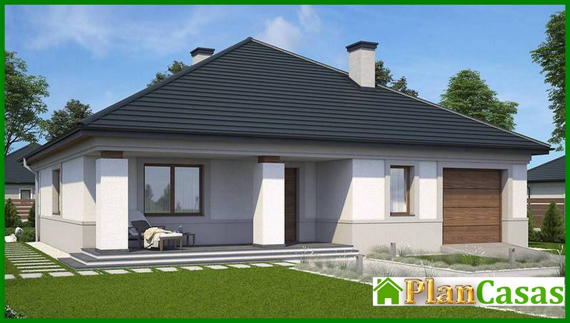 Visualization gallery - One-story house with a garage and three bedrooms