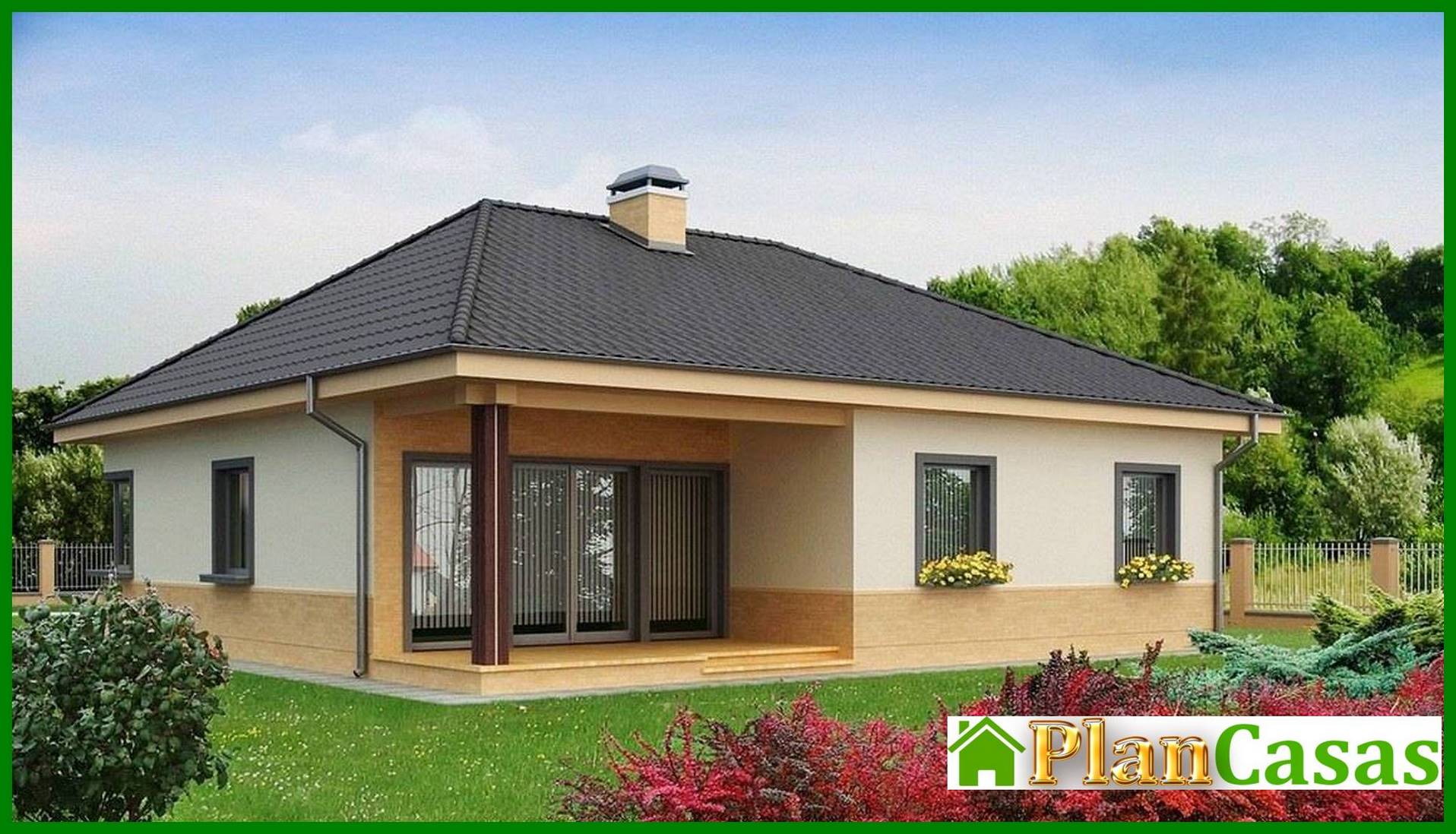 House project with a corner window in the kitchen