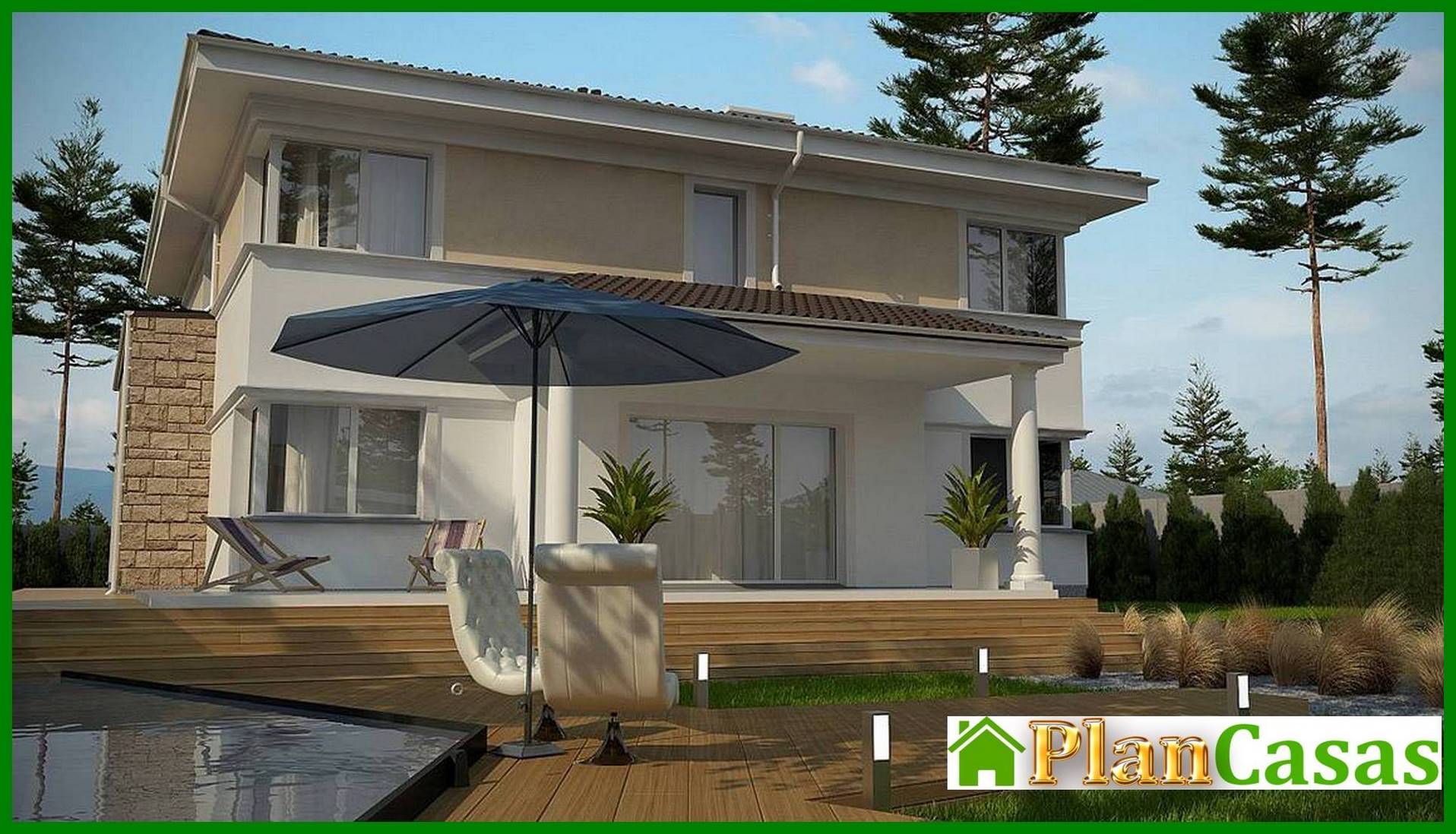 Galería de visualizaciones - Diseño de una villa clásica con sala de billar y sauna