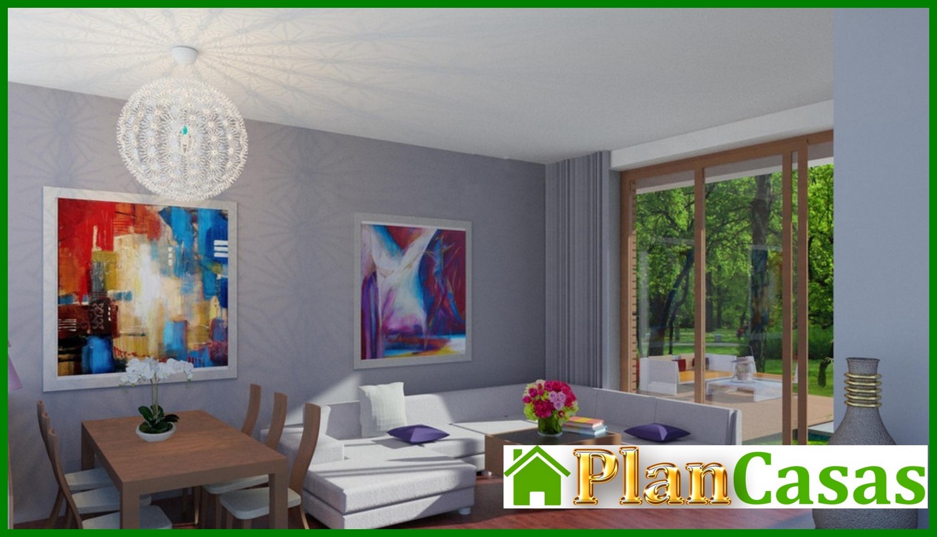 Galería de visualizaciones - Edificio de apartamentos de una planta con un amplio salón