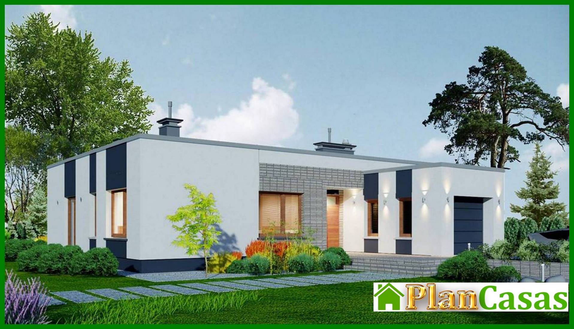 Galería de visualizaciones - Edificio de apartamentos de una planta con un amplio salón