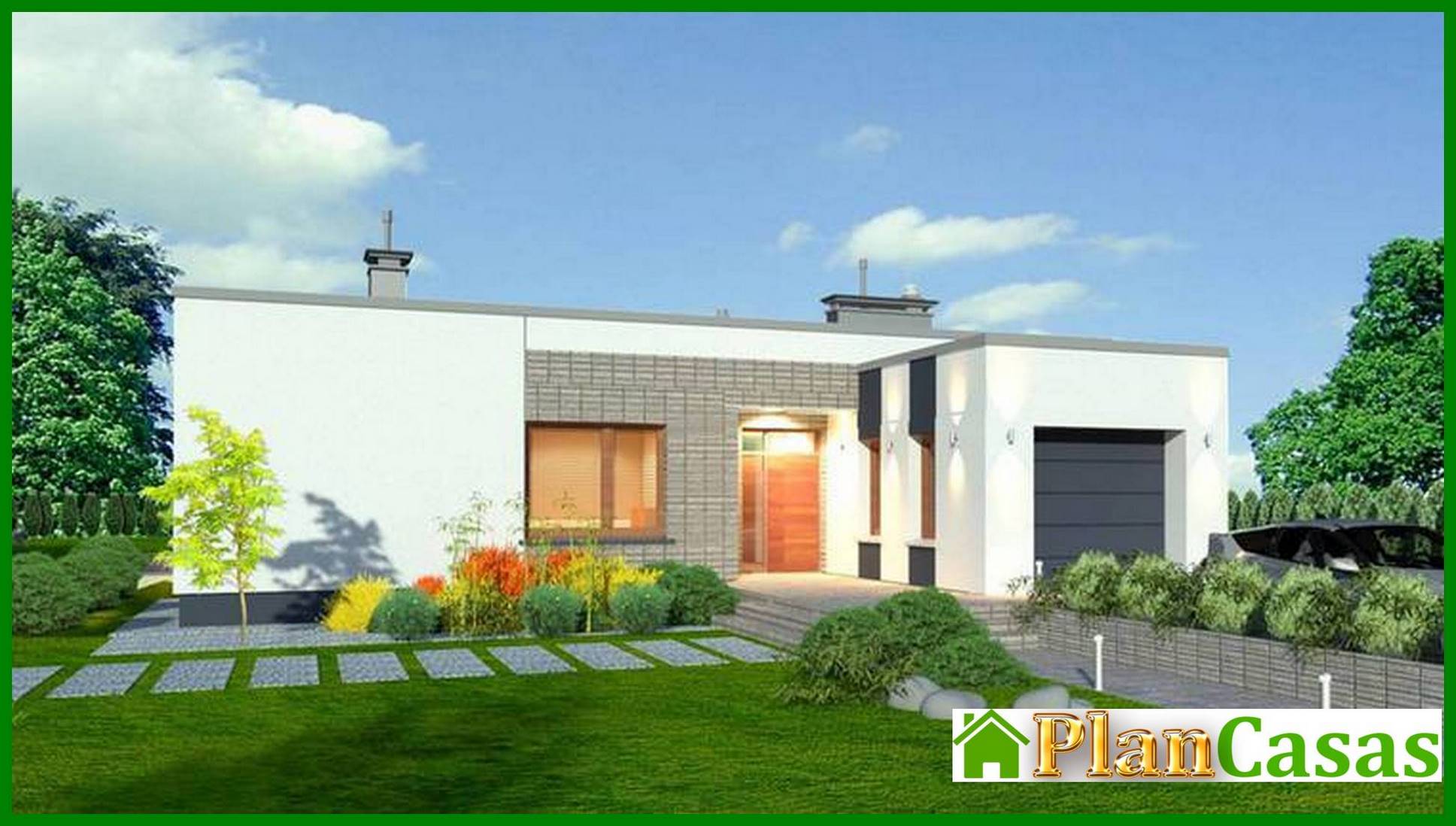 Edificio de apartamentos de una planta con un amplio salón