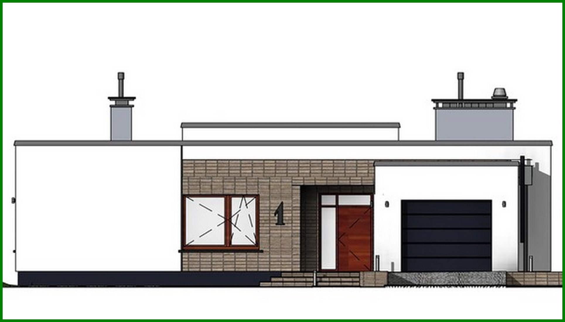 Galería de visualizaciones - Edificio de apartamentos de una planta con un amplio salón