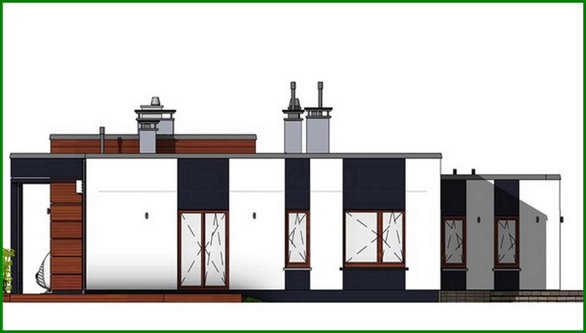 Galería de visualizaciones - Edificio de apartamentos de una planta con un amplio salón