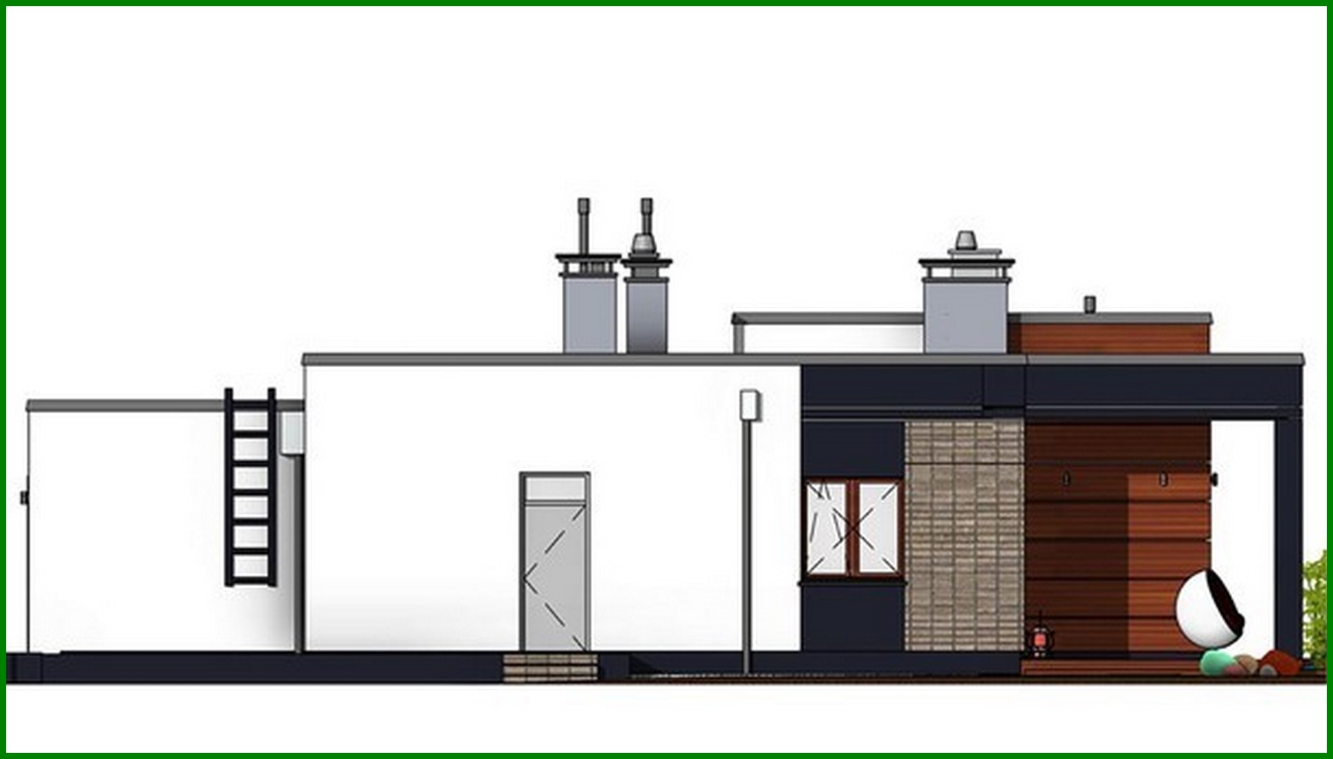 Galería de visualizaciones - Edificio de apartamentos de una planta con un amplio salón