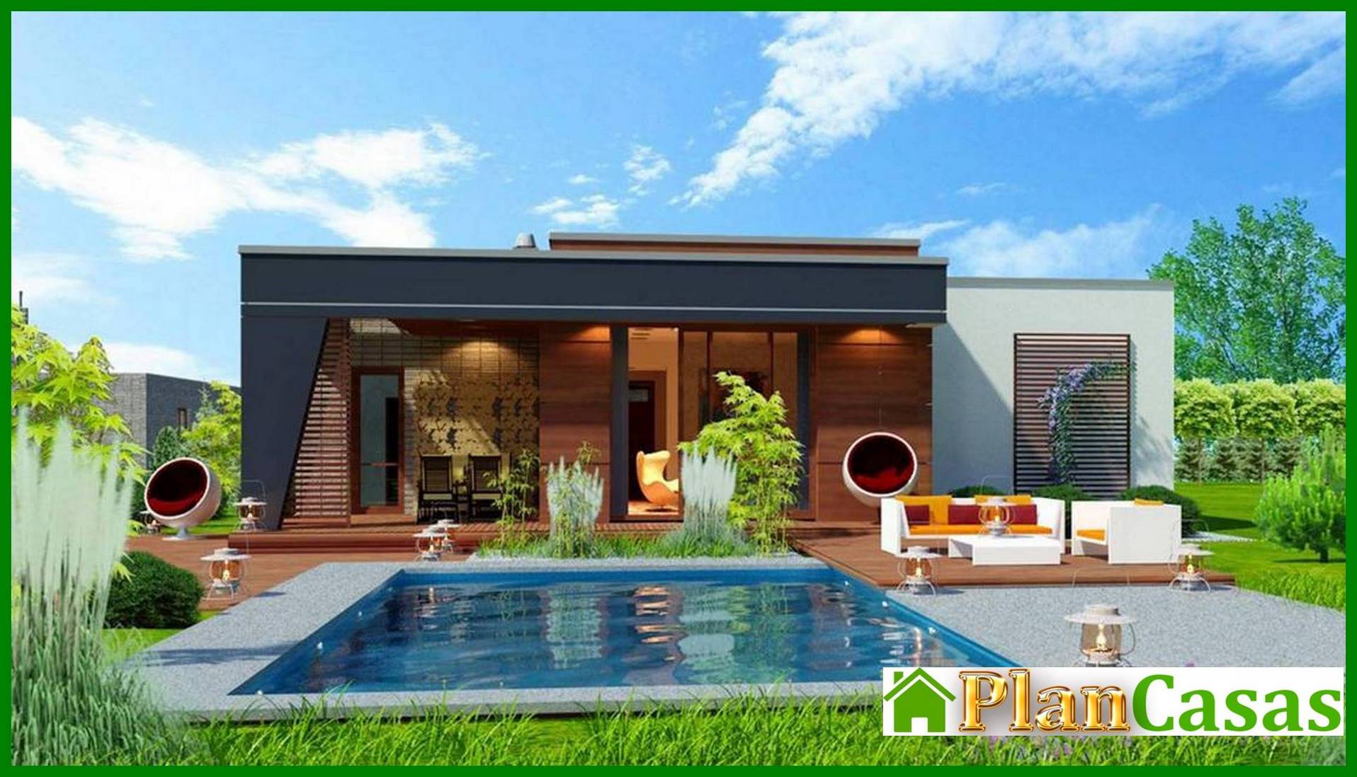 Galería de visualizaciones - Edificio de apartamentos de una planta con un amplio salón