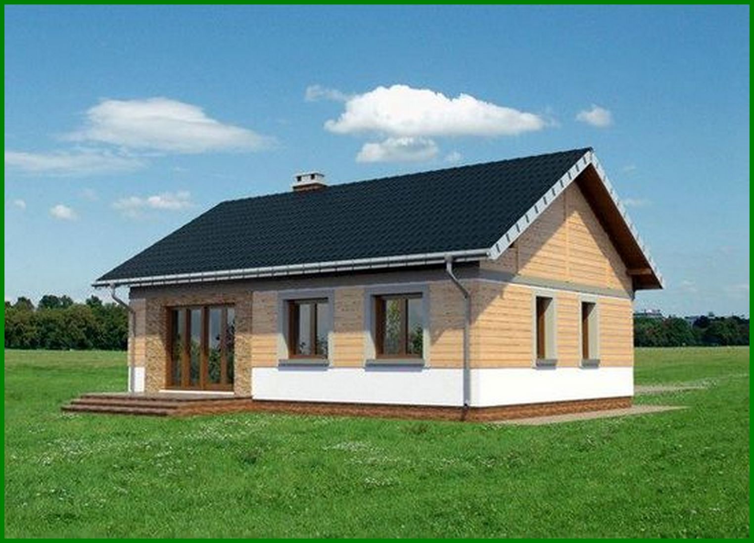 Galería de visualizaciones - Casa pequeña con cuatro salas de estar