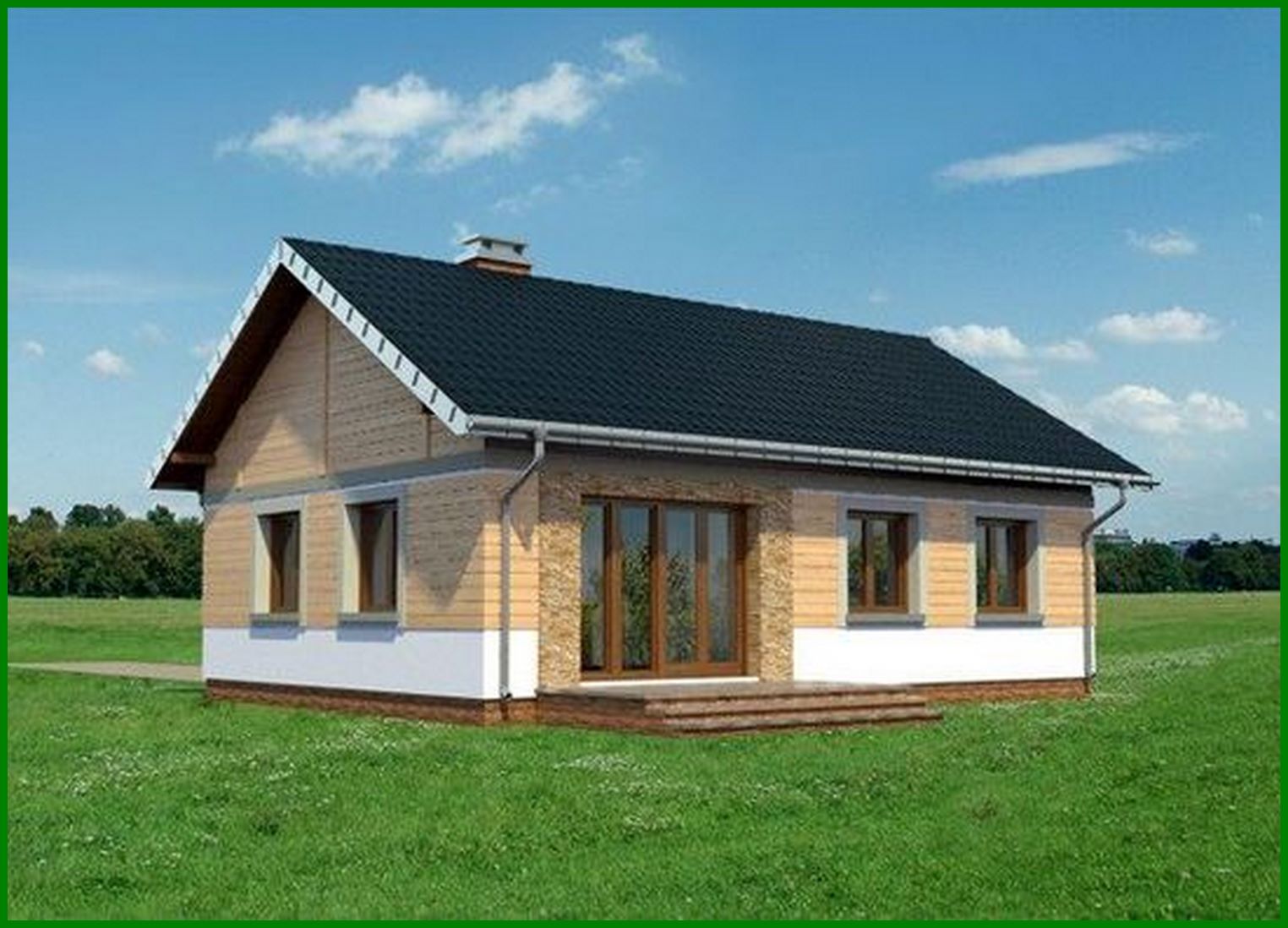 Galería de visualizaciones - Casa pequeña con cuatro salas de estar